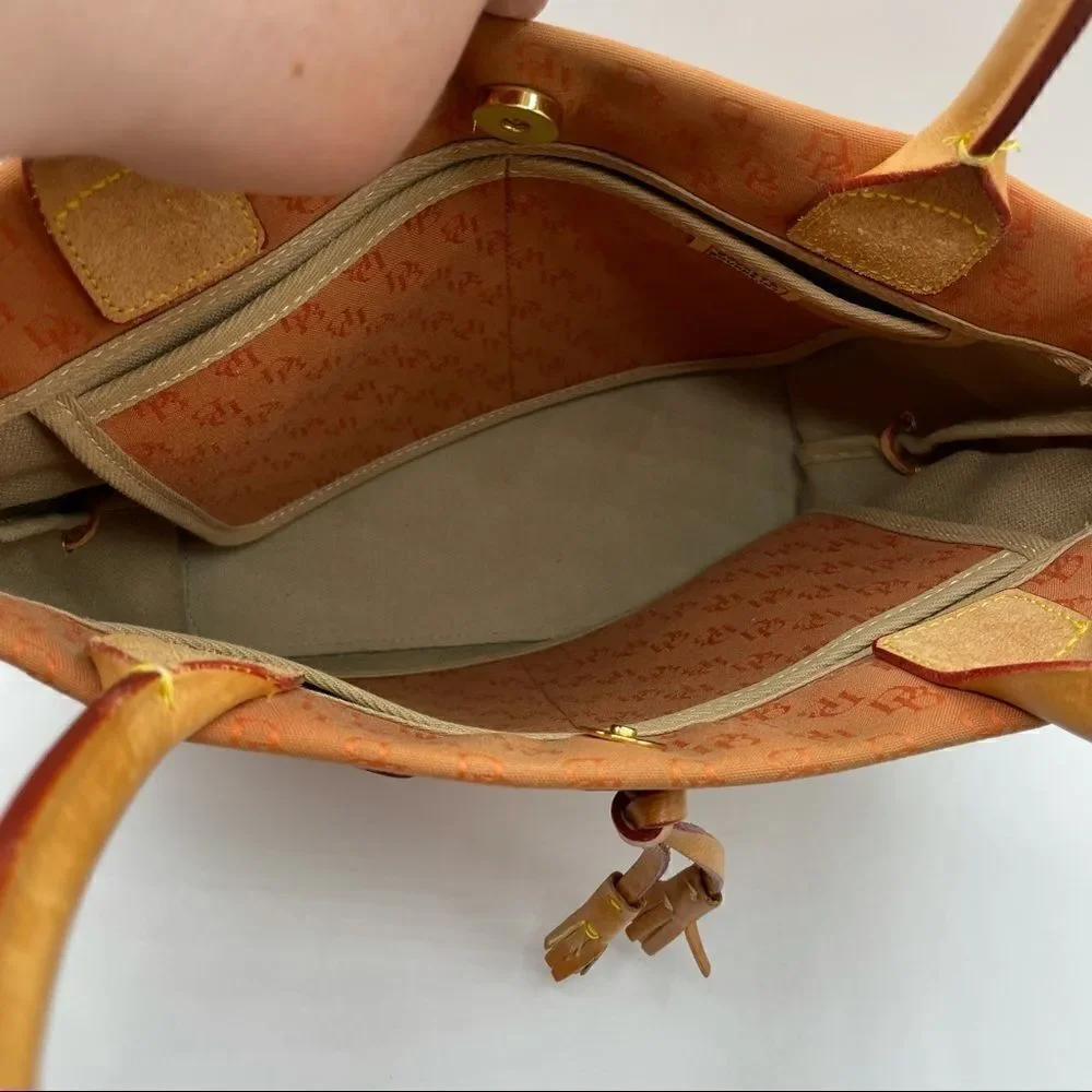 Vintage Dooney & Bourke Canvas Monogram Tote